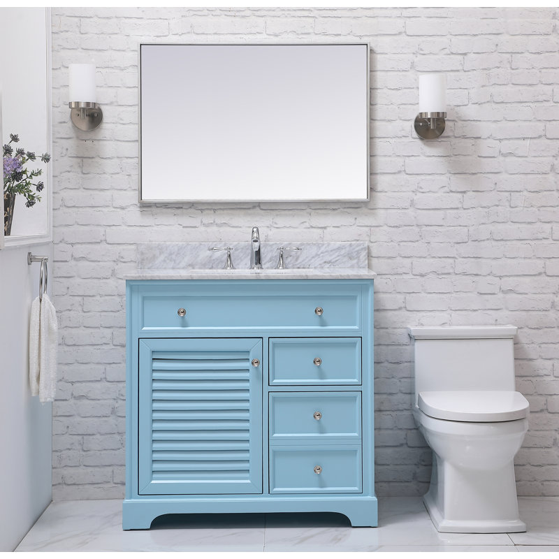 Breakwater Bay Kennesaw 36'' Single Bathroom Vanity with Genuine Marble